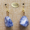 paire de boucle d'oreille en pierre semi précieuse en forme diverses brazilian sodalite