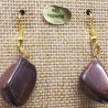 paire de boucle d'oreille en pierre semi précieuse en forme diverses red tigereye