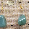 paire de boucle d'oreille en pierre semi précieuse en forme diverses aventurine