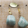 paire de boucle d'oreille en pierre semi précieuse en forme diverses green jade