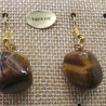paire de boucle d'oreille en pierre semi précieuse en forme diverses tiger eye