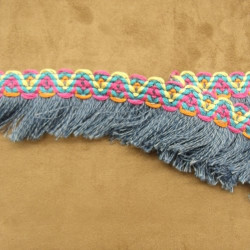 Ruban Frange Polyester Noir Et Blanc 7 cm