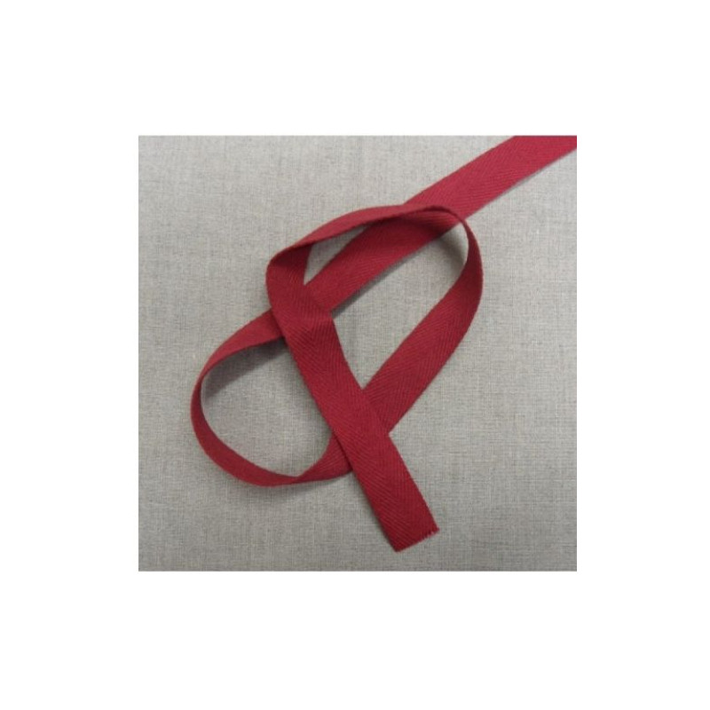 Ruban sergé coton rouge 20 mm