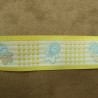 RUBAN COTON MOTIF PETITS BONHOMMES JAUNE 25 mm