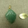 PENDENTIF MOTIF FEUILLE-AVENTURINE,HAUTEUR: 2,5 cm / LARGEUR:2 cm / EPAISSEUR: 3 mm