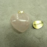 PENDENTIF MOTIF COEUR- PM- ROSE QUARTZ,LARGEUR: 2 cm / HAUTEUR: 2cm / EPAISSEUR: 0,6cm