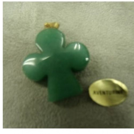 PENDENTIF MOTIF TREFLE-AVENTURINE ,HAUTEUR: 2,5 cm / LARGEUR: 2,3 cm / EPAISSEUR: 4 mm