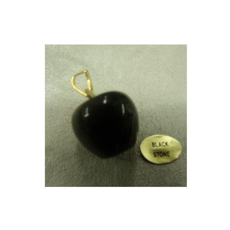 PENDENTIF MOTIF POMME- BLACK STONE,HAUTEUR: 2,5 cm / DIAMETRE: 1,5 cm