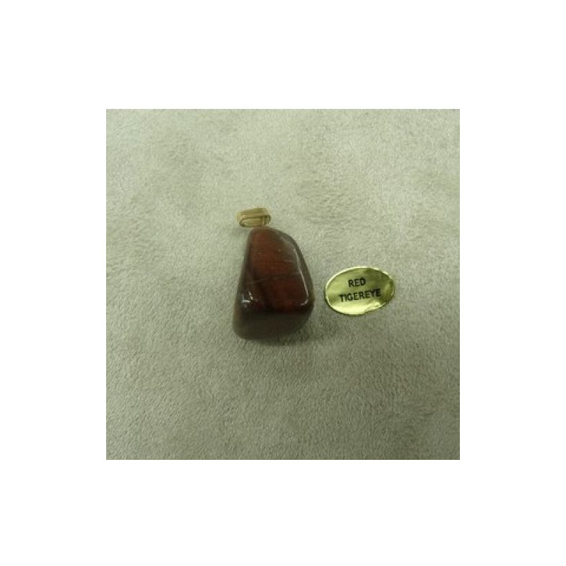 PENDENTIF MOTIF PIERRE- RED TIGEREYE ,HAUTEUR: 2 cm / LARGEUR 1,5 cm / EPAISSEUR: 1,5 cm