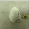 PIERRE MOTIF OEUF GM- WHITE HOWLITE,HAUTEUR : 3 cm / LARGEUR : 2,5cm