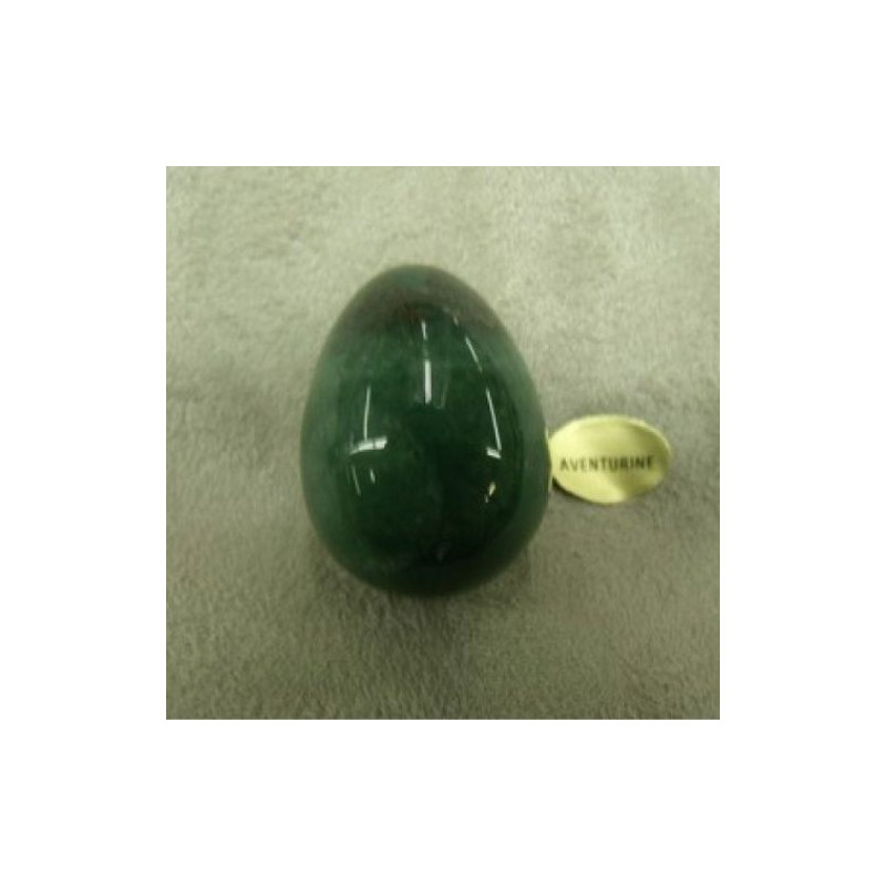 PIERRE MOTIF OEUF GM- AVENTURINE ,HAUTEUR : 3 cm / LARGEUR : 2,5cm