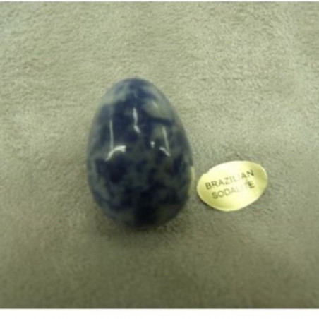 PIERRE MOTIF OEUF PM-BRAZILIAN SODALITE ,HAUTEUR : 2,5 cm / LARGEUR : 1,7 cm