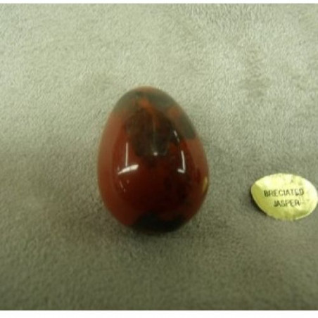 PIERRE MOTIF OEUF PM-BRECIATED JASPER ,HAUTEUR : 2,5 cm / LARGEUR : 1,7 cm