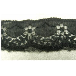 DENTELLE DE CALAIS motif fleur noire 3 cm