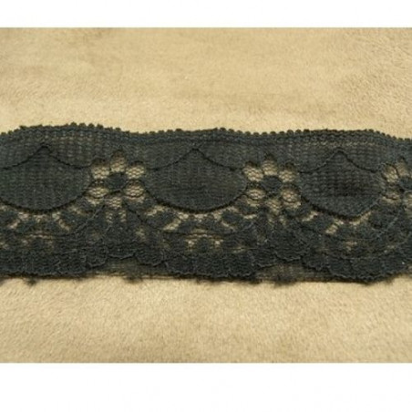 DENTELLE DE CALAIS motif fleur noire 3 cm
