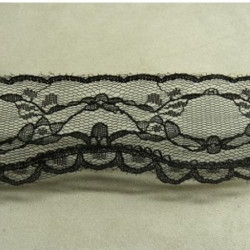 DENTELLE DE CALAIS noire 4 cm