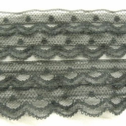 DENTELLE DE CALAIS noire sur 4 rangées 7,5 cm