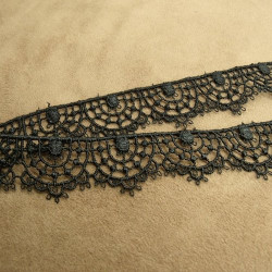dentelle de calais noire 2.5 cm