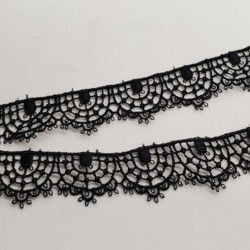 dentelle de calais noire 2.5 cm