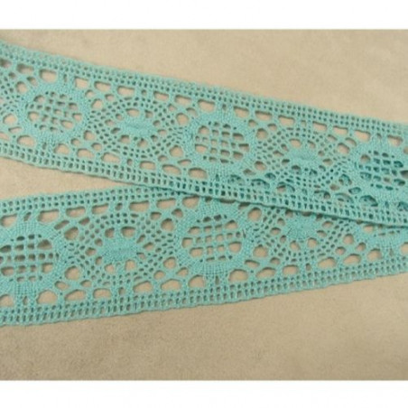 DENTELLE BLEU TURQUOISE COTON 5.5 cm