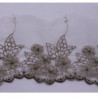 dentelle taupe brodée sur tulle 10 cm