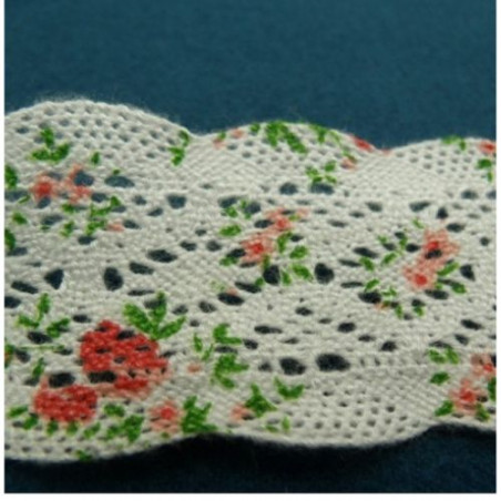 dentelle crochetée fleurie 100% coton 4 cm