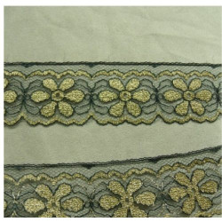 Dentelle doré motif fleur 4 cm