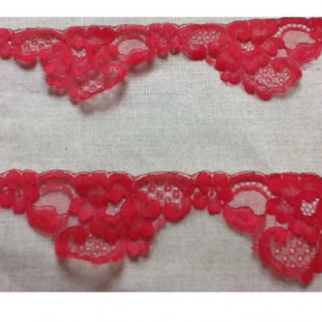 dentelle de calais rouge Largeur 3 & 7 cm