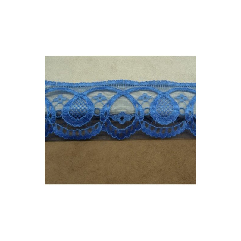 DENTELLE DE CALAIS bleu roi dentelé sur 1 bordure 6 cm