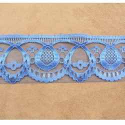 DENTELLE DE CALAIS bleu roi dentelé sur 1 bordure 6 cm