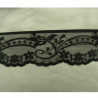 DENTELLE DE CALAIS noire de fabrication française brodée sur tulle 4 cm