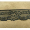 DENTELLE DE CALAIS noire de fabrication française brodée sur tulle 4 cm