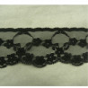 DENTELLE DE CALAIS fine noire brodée sur tulle dentelé sur une bordure 5 cm