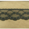 DENTELLE DE CALAIS fine noire brodée sur tulle dentelé sur une bordure 5 cm