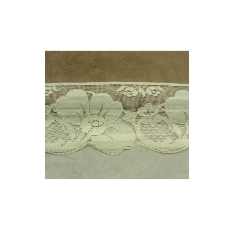 ruban passepoil viscose  blanc cassé et or 10 mm