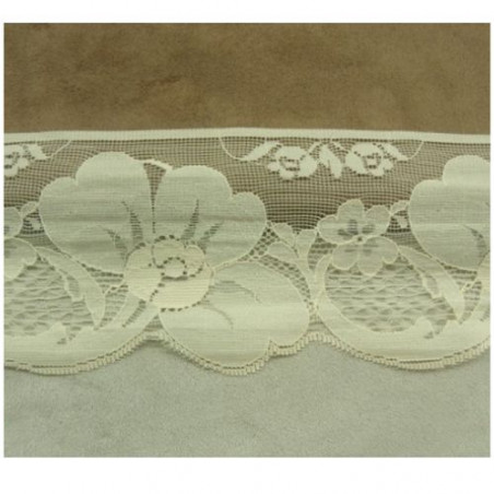 ruban passepoil viscose  blanc cassé et or 10 mm