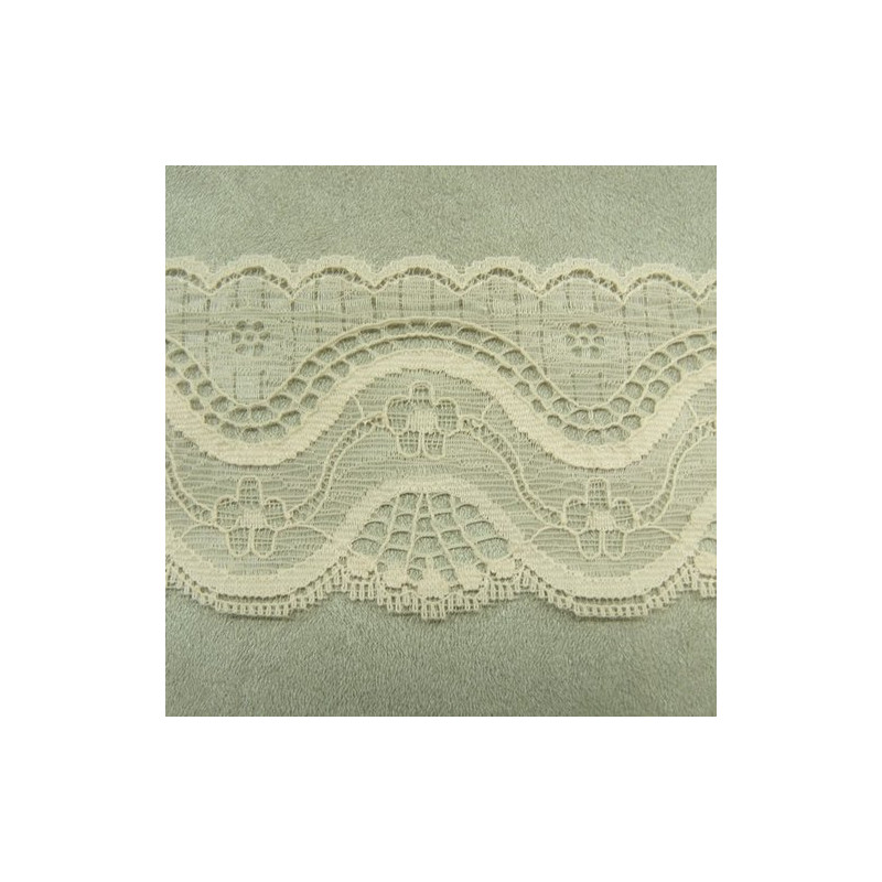 ruban passepoil façon daim violet surpiqué beige 10 mm
