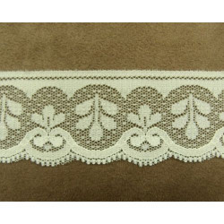 ruban passepoil perlé monté sur base coton blanc grain de riz argent 10 mm