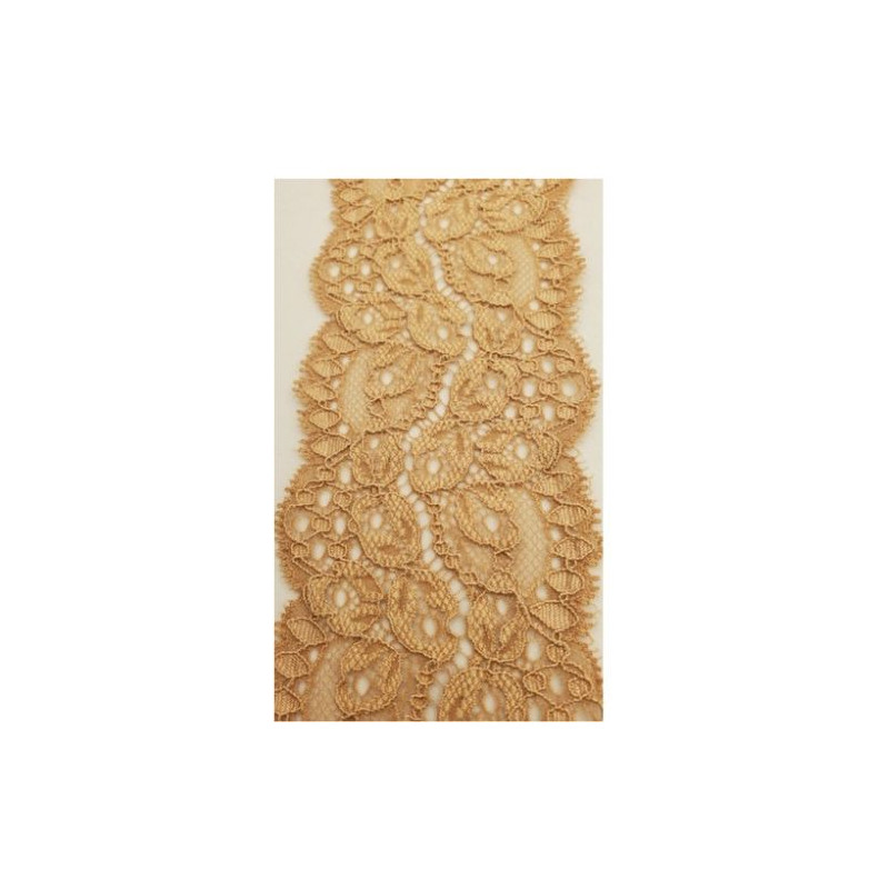 dentelle de calais surbrodée beige foncé 7 cm