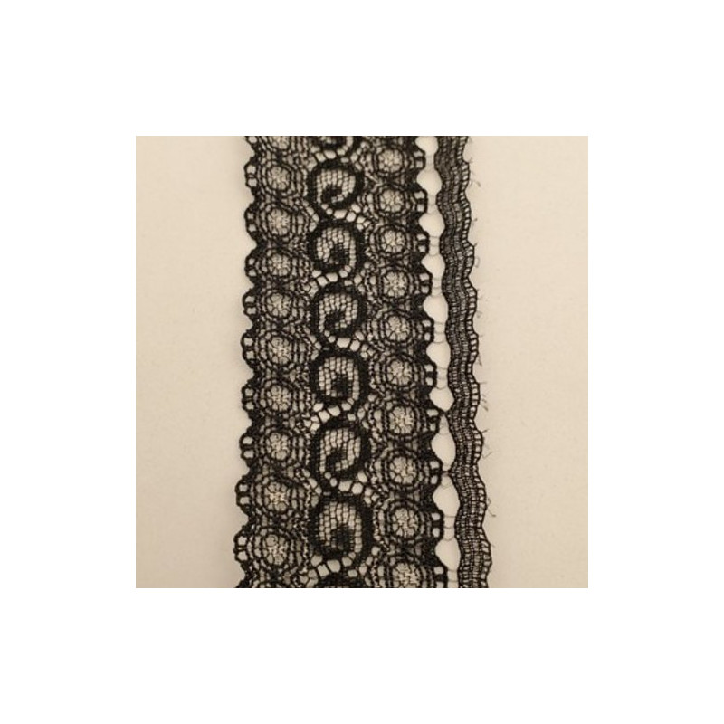 dentelle de calais noire & blanc 4.5 cm