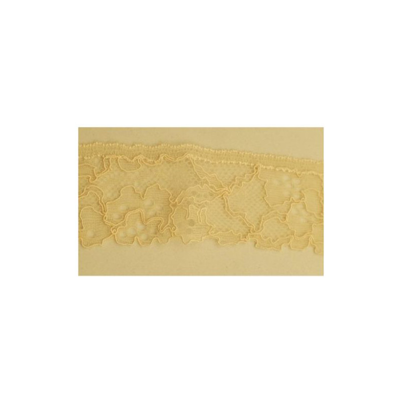 nouvelle dentelle de calais leavers  nougatine surbrodée,3.5 cm