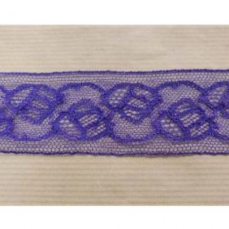 Ruban Froncé Pailleté Rose Stretch Sur Tulle 45 mm
