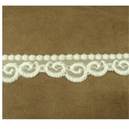 Dentelle de Calais elasthanne ivoire 25 mm