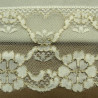DENTELLE DE CALAIS ivoire surbrodé doré motif floral 10 cm