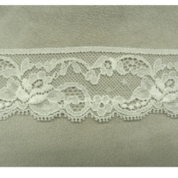 DENTELLE DE CALAIS écru  stretch motif FLEURS dentelée sur une bordure 4 cm