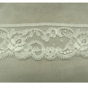 DENTELLE DE CALAIS écru  stretch motif FLEURS dentelée sur une bordure 4 cm