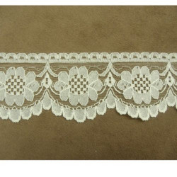 DENTELLE DE CALAIS fine et dentelé beige clair 5 cm