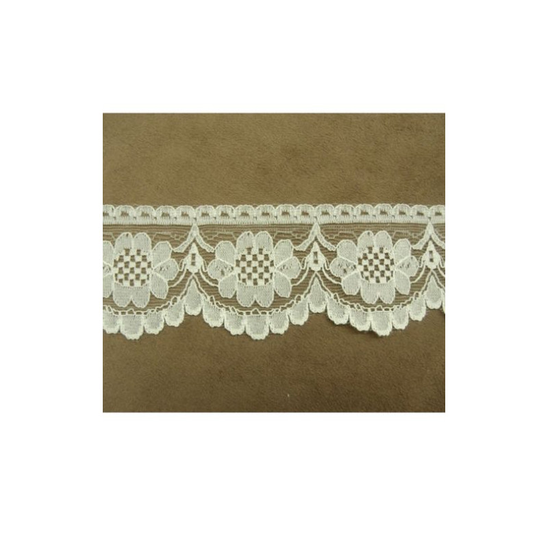 DENTELLE DE CALAIS fine et dentelé beige clair 5 cm