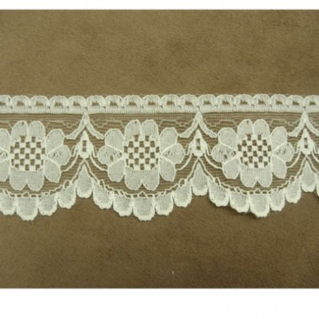 DENTELLE DE CALAIS fine et dentelé beige clair 5 cm