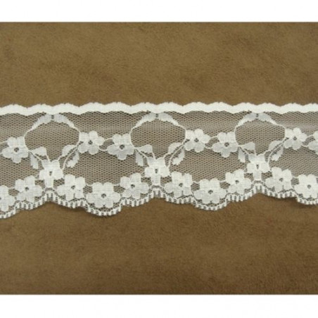fine dentelle de calais blanche brodée sur tulle 5 cm